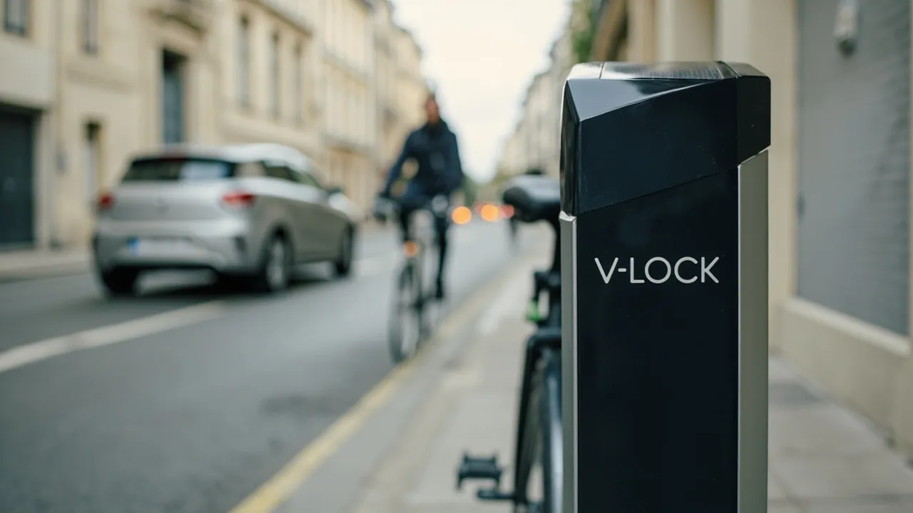 À Troyes, une borne solaire verrouille les vélos par Bluetooth, et ne coûte rien aux cyclistes